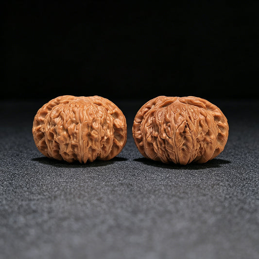 "White Lion Head" Bai Shishi Wenwan Walnuss-Paar | 49.0mm x 44.0mm | BSJ-1551C