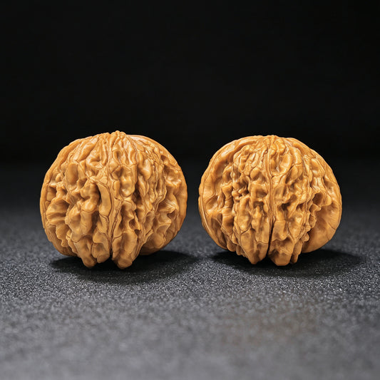 "Hua Kun Dragon" Huakunlong HKL-17E3 Low-Profile Wenwan Walnuts Pair | 47.0mm x 49.0mm | HKL-17E3