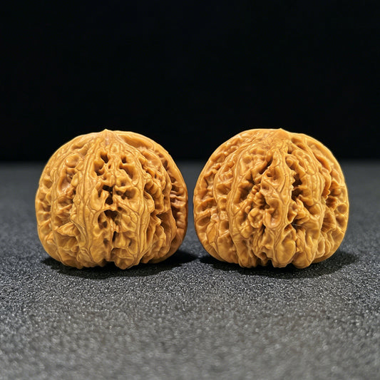 The "Bold-Ribbed Lion Head" (Cu Jin) Balanced Wide-Edge Pair | 42.0mm x 40.0mm | CJ-1001