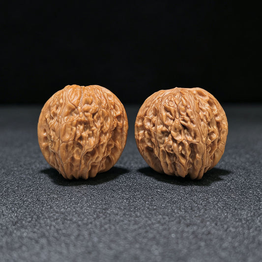 "Wild Pebble Millstone" Ye Sheng Shizi Mopan Wenwan Walnüsse (Paar) | 34.0mm x 35.0mm | Artikelnummer: SZMP-1401