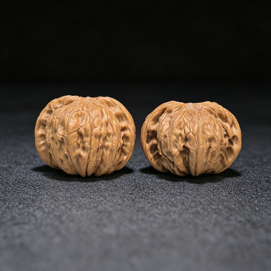 "Classic Millstone" Zheng Mopan Low-Profile Wenwan Walnuts Pair | 42.0mm x 38.0mm | MP-1506C