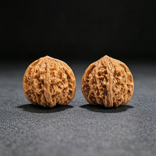 "Taihang Coarse Vein" Taihang Cujin DXCJ-17A4C Low-Profile Wenwan Walnuts Pair | 39.0mm x 39.0mm | DXCJ-17A4C