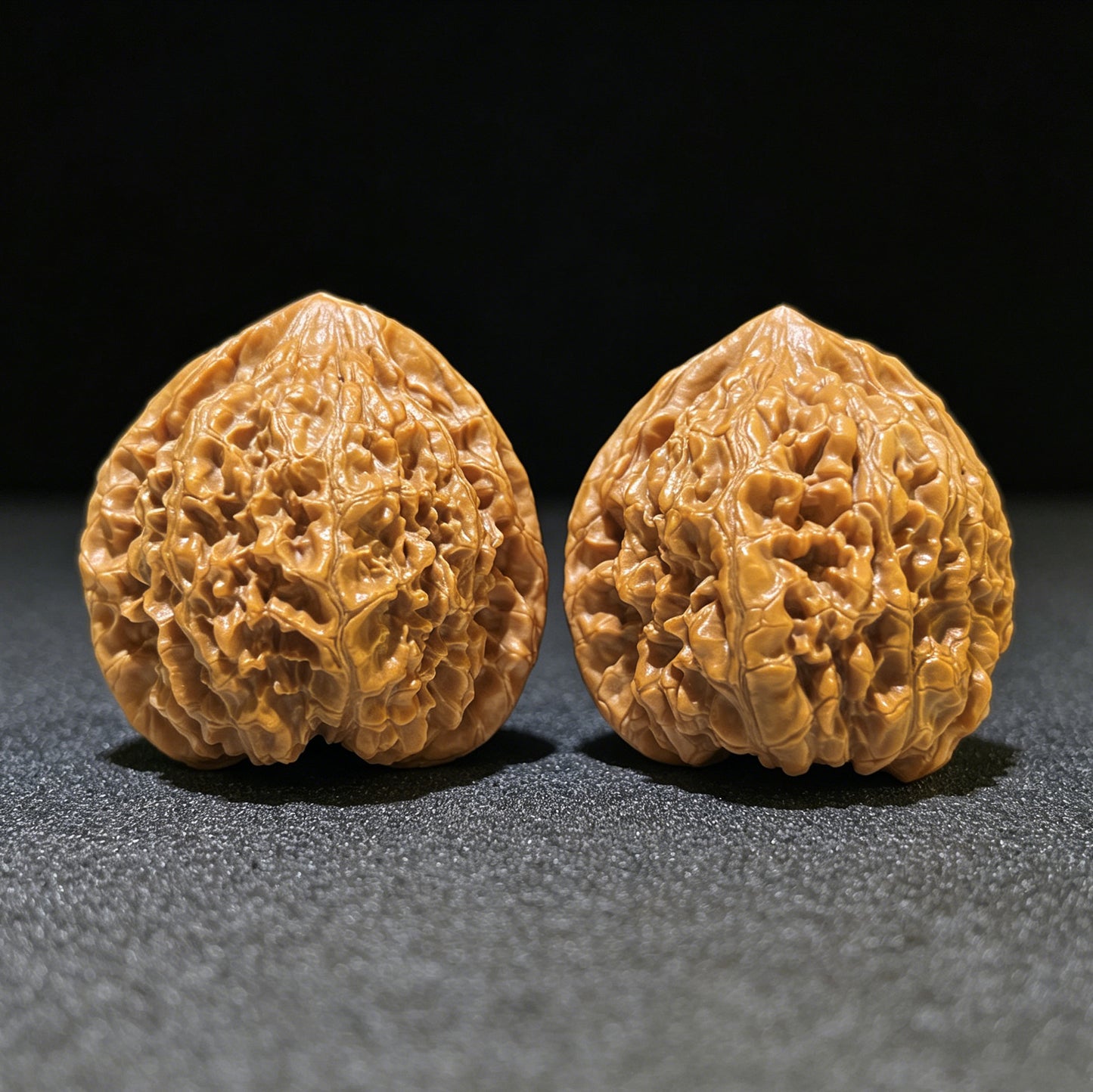 "Grand Official Hat" Da Guan Mao Wenwan Walnuts (Pair) | 46.0mm x 42.0mm | Stock ID: DGM-1103
