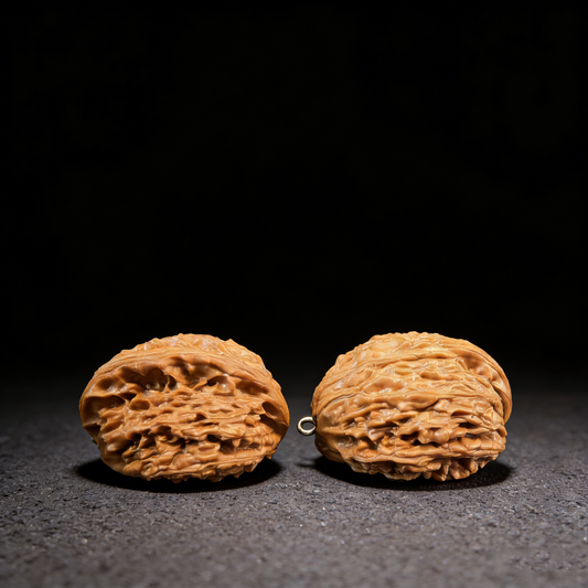 The "Soulmates" Pendant Pair – Half-Wall Walnuts (Ready-to-Wear Jewelry) | #PD-26 (Actual Item Pictured)