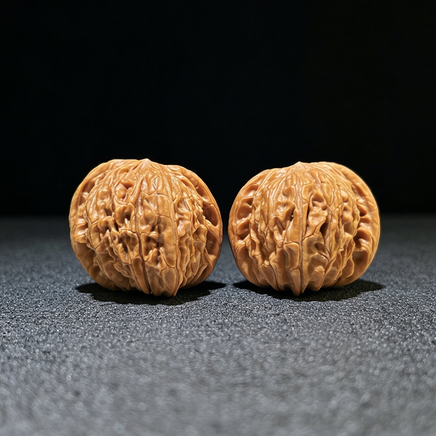 "Wild Millstone" Ye Mopan Wenwan Walnuts (Pair) | 35.0mm x 32.0mm | Stock ID: MP-1114