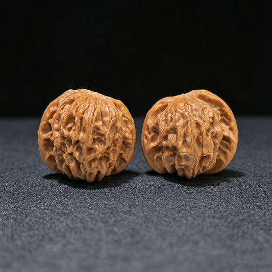 "Butterfly Millstone" Hudie Mopan MP-1403 Low-Profile Wenwan Walnuts Pair | 38.0mm x 38.0mm | MP-1403