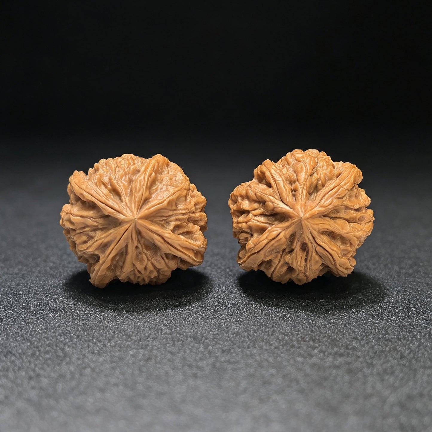 "Imperial Jade Seal X-Men" Yuxi Sileng X-Zhanjing Four-Ribbed Wenwan Walnuts Pair | 36.0mm x 39.0mm | YSFN-C228E