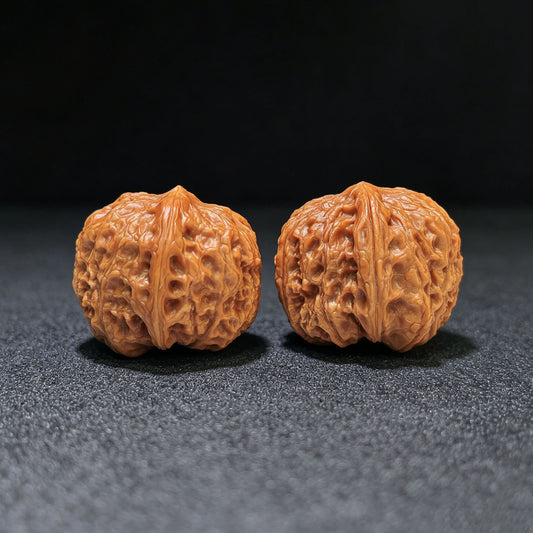 "Huangsongyu" (Huang Song Yu) Wild Niche Scholar Walnuts Pair | Compact 31.0mm x 35.0mm | Deep-Belly Pocket Format | Stock ID: HSY-1101