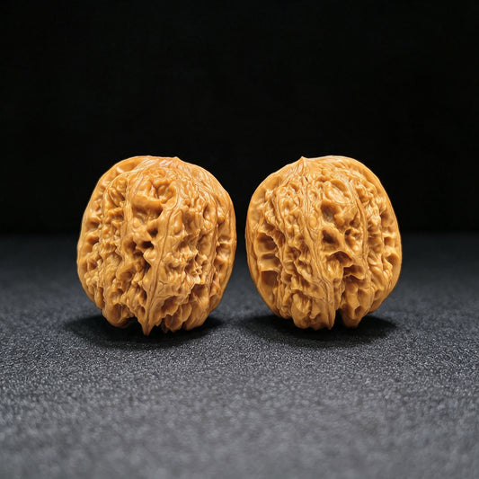 "North China General's Shoulder" Huabei Jiangjunbang Low-Profile Wenwan Walnuts Pair | 37.0mm x 40.0mm | HBJJB-1501C