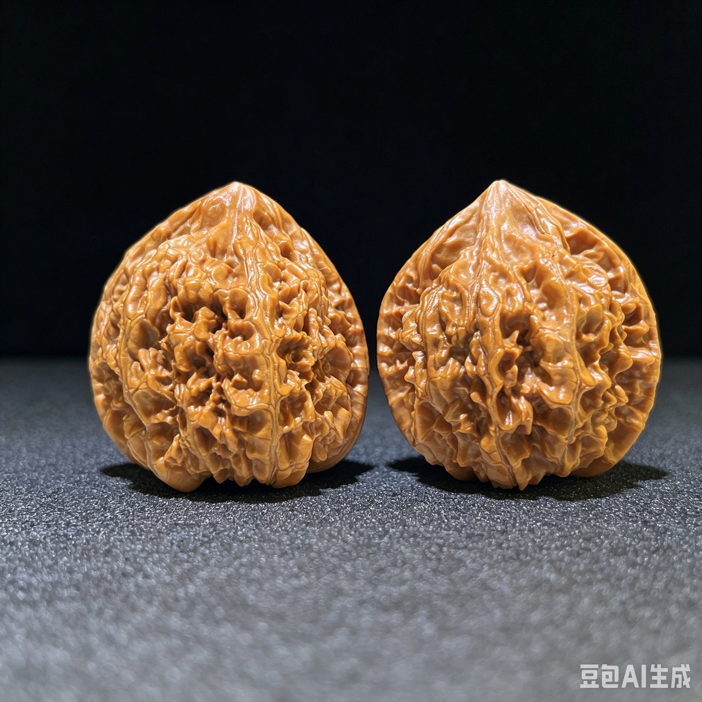 "Official Hat Lionhead" Guanmao GM-1109 Wenwan Walnuts Pair | 47.0mm x 41.0mm | GM-1109