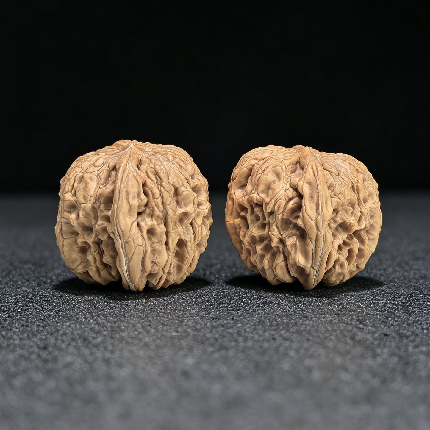 "Stone Door-Knocker Hawk Beak" Mendun Yinggouzui Wenwan Walnuts Pair | 41.0mm x 43.0mm | MD-1403
