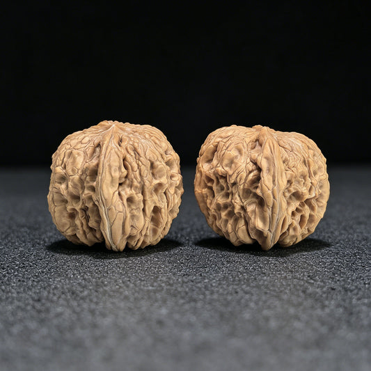 "Stone Door-Knocker Hawk Beak" Mendun Yinggouzui Wenwan Walnüsse Paar | 41.0mm x 43.0mm | MD-1403