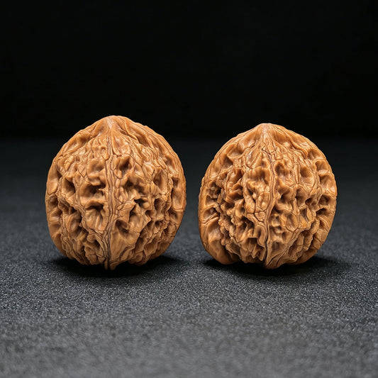 "Water Dragon Texture" Shuilongwen SLW-1501C Low-Profile Wenwan Walnuts Pair | 40.0mm x 41.0mm | SLW-1501C