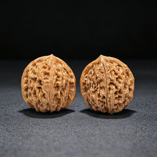 "Water Dragon Texture" Shuilongwen Low-Profile Wenwan Walnuts Pair | 38.0mm x 39.0mm | SLW-1504C