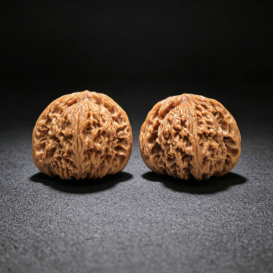 "Concave Base Nanjiangshi" Nanjiangshi Aodi Wenwan Walnuts (Pair) | 49.0mm x 45.0mm | Stock ID: NJS-1551C