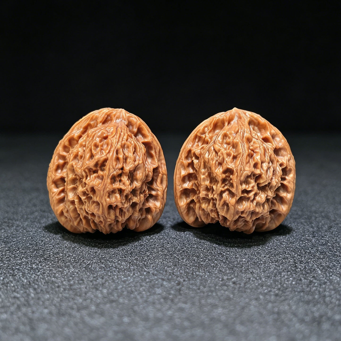 Triangle Concave-Base Nanjiangshi Scholar Walnuts Pair | Premium Select 38.0mm x 37.0mm | Classic Low-Profile Format | Stock ID: NJS-1513C