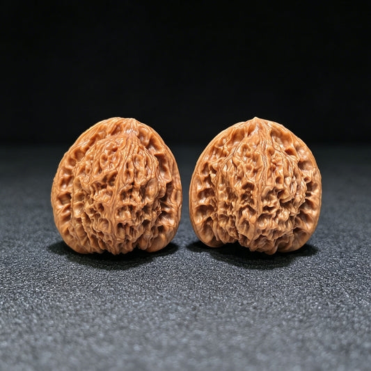 Triangle Concave-Base Nanjiangshi Scholar Walnuts Pair | Premium Select 38.0mm x 37.0mm | Classic Low-Profile Format | Stock ID: NJS-1513C
