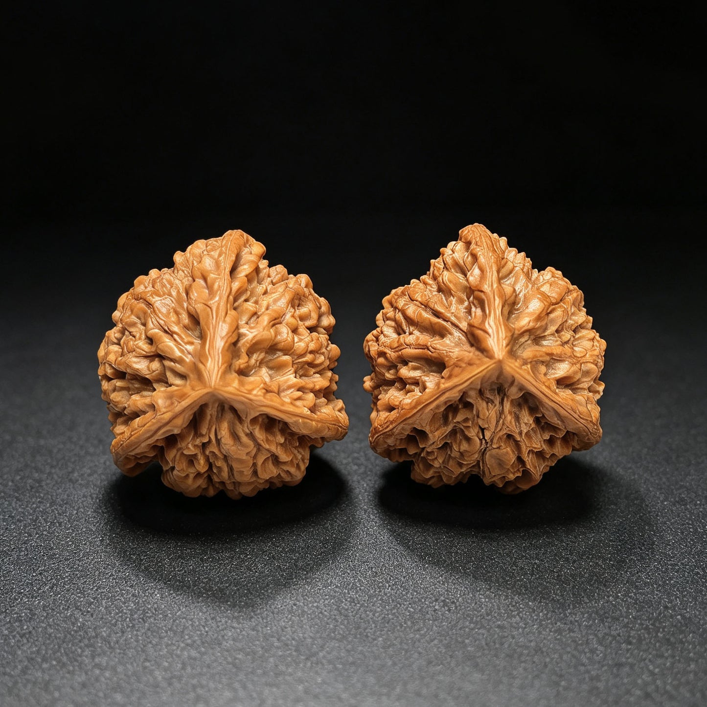 Three-Ribbed Official's Hat (Guanmao Sanling) Scholar Walnuts Pair | 38.0mm x 33.0mm | Collector Grade Masterpiece | Stock ID: GM-801S