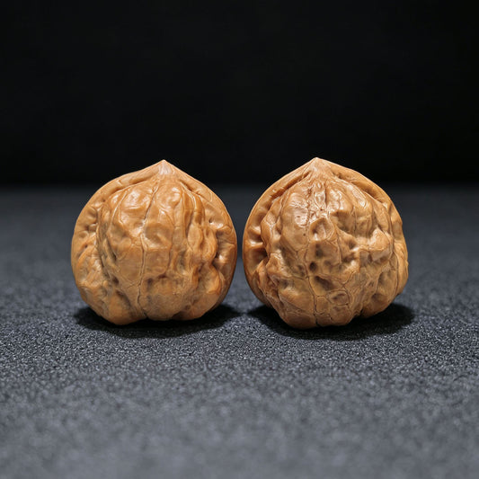 "Ancient Toad" (Gu Chan) Scholar Walnuts Pair | 36.0mm x 39.0mm | Deep-Belly Pocket Format | Stock ID: GC-1102