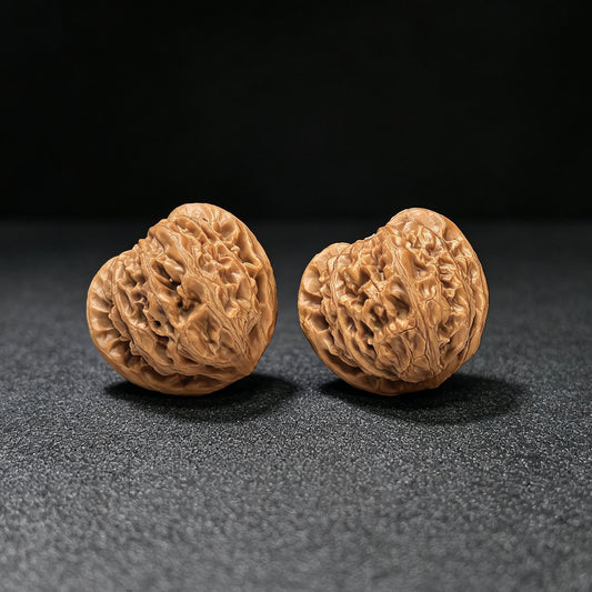 "Peach-Heart Palace Lantern" Taoxin Gongdeng Pocket Low-Profile Wenwan Walnuts Pair | 35.0mm x 35.0mm | GD-SY1B10