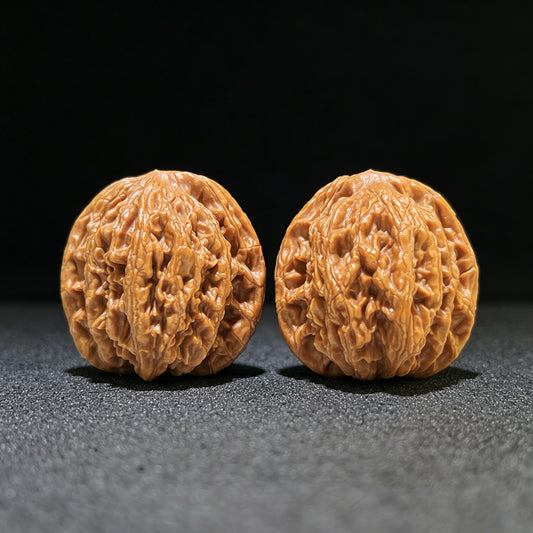 Mai Sui Hu Tou (Wheat Ear Tiger Head) Scholar Walnuts Pair | 41.0mm x 38.0mm | Stock ID: MSHT-1101