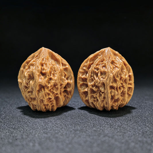 "Beijing Chicken-Heart" Beijing Jixin Classic Heritage Wenwan Walnuts Pair | 41.0mm x 40.0mm | BJJX-1106
