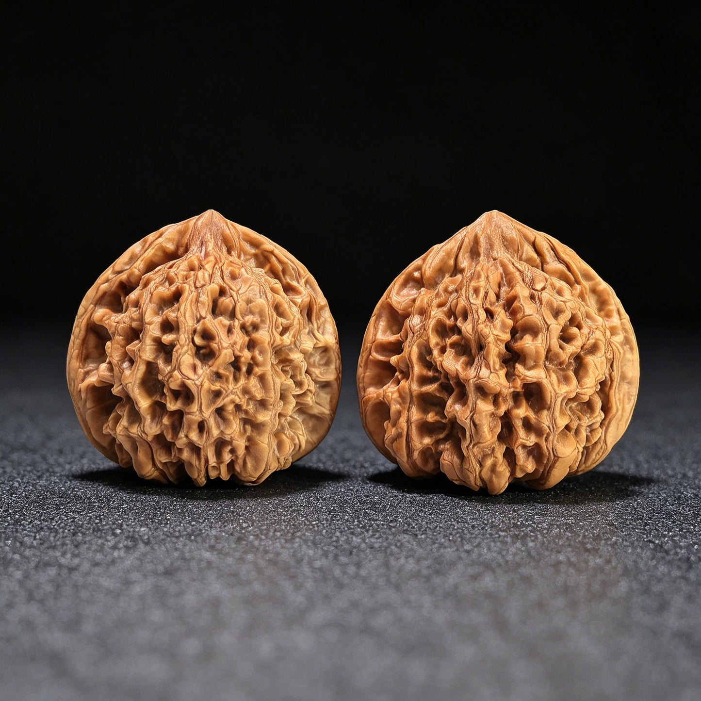 The "Imperial Kylin Pattern" (Qilin Wen) Premium Concave Peach-Heart Pair | 50.0mm x 43.0mm | QLW-1303C