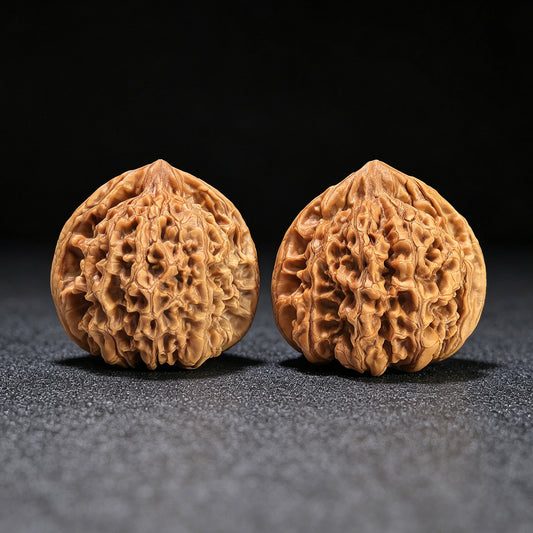 The "Imperial Kylin Pattern" (Qilin Wen) Premium Concave Peach-Heart Pair | 50.0mm x 43.0mm | QLW-1303C