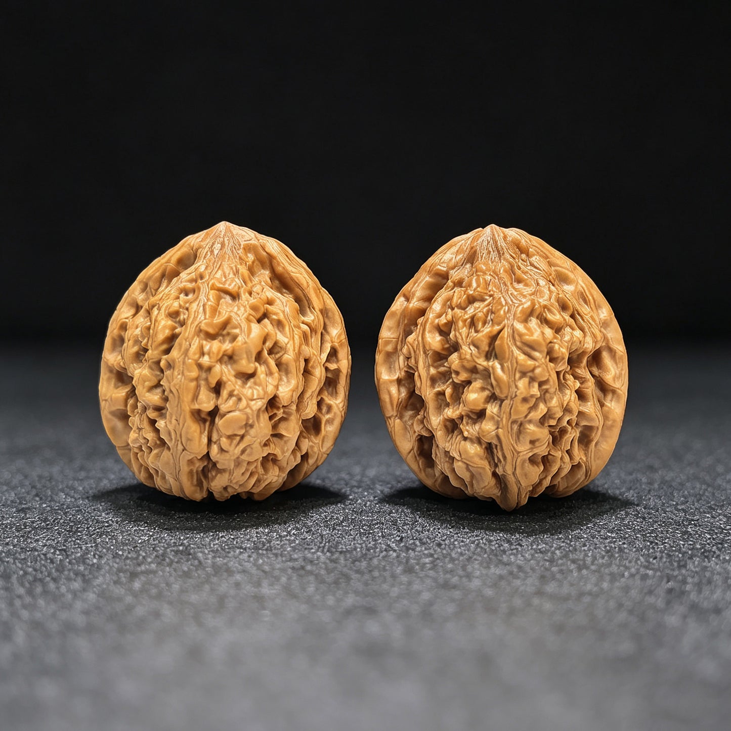 "Red Koi" Hongjinli Low-Profile Wenwan Walnuts Pair | 37.0mm x 40.0mm | HJL-1502C