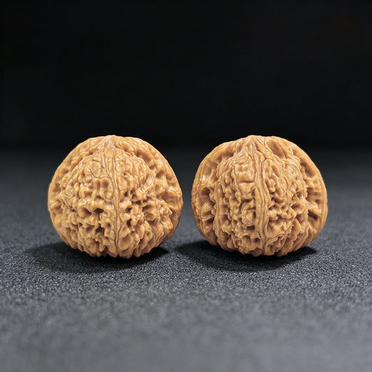 "Spherical Nanjiangshi Lionhead" Qiuxing Nanjiangshi NJS-1502C Low-Profile Wenwan Walnuts Pair | 41.0mm x 41.0mm | NJS-1502C