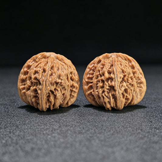 "Four-Seat Tower" Sizhoulou SZL-1406 Low-Profile Wenwan Walnuts Pair | 41.0mm x 40.0mm | SZL-1406