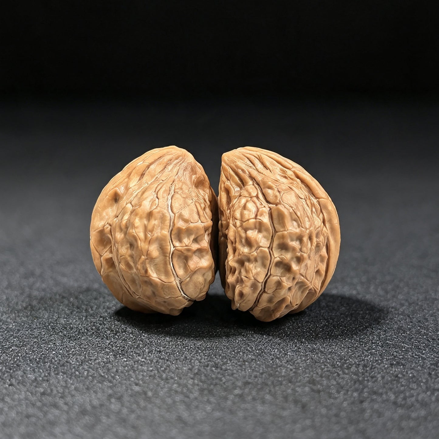 "Tortoise-Shell Hawk-Beak Half-Wall" (Gui Jia Wen Ying Zui Ban Bi) Scholar Walnuts Pair | Same-Fruit Biological Twin Pair | 26.0mm x 35.0mm | Miniature Pocket Format (Shou Nian) | Stock ID: GJW-SY1B7