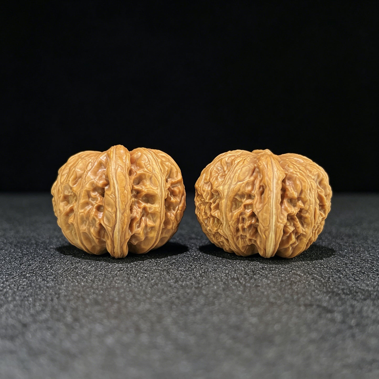 Pinggu Yuanbao (Gold Ingot) Scholar Walnuts Pair | 34.0mm x 37.0mm | Stock ID: PGYB-1104