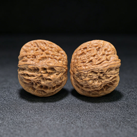"Butterfly Millstone" Hudie Mopan Low-Profile Wenwan Walnuts Pair | 41.0mm x 37.0mm | MP-1505C