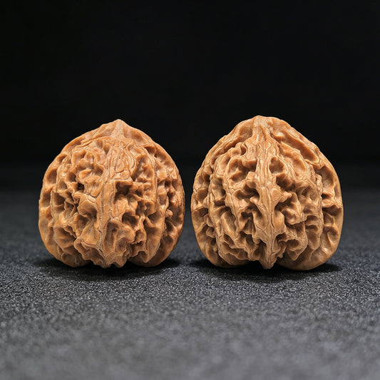 The "Wild Apple Orchard" (Ye Sheng Ping Guo Yuan) Premium Symmetrical Pair | 40.0mm x 41.0mm | Classic Deep-Belly Format | PGY-1405