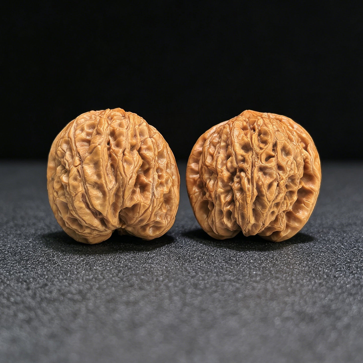 "Rain Flower Stone" Yuhuashi Hand-Twist Shou Nian Wenwan Walnuts (Pair) | 31.0mm x 31.0mm | Stock ID: YHS-1404