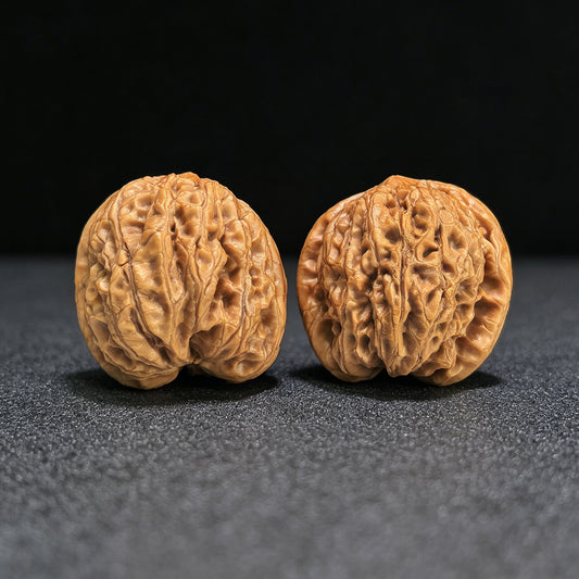 "Rain Flower Stone" Yuhuashi Hand-Twist Shou Nian Wenwan Walnüsse (Paar) | 31.0mm x 31.0mm | Artikelnummer: YHS-1404
