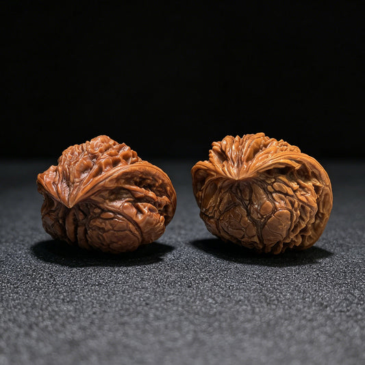 „Schlangenkönig & -königin“ (Shewang Shehou) Gelehrten-Nusspaar | 41,0 mm x 35,0 mm | Legendäres Erbe, passend | Exklusives Sammlerstück der Meisterklasse | Artikelnummer: SWSH-C01E
