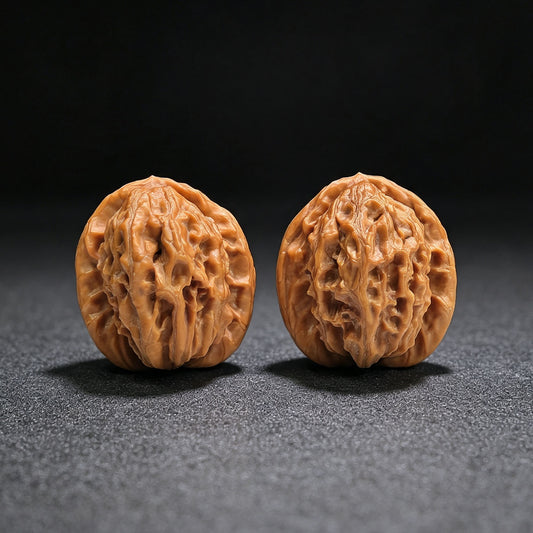 "Big Red Robe" Dahongpao DHP-17D7 Low-Profile Wenwan Walnuts Pair | 39.0mm x 39.0mm | DHP-17D7