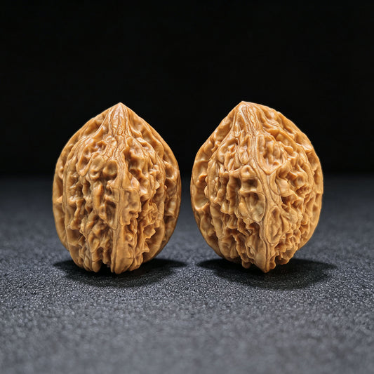 "Beijing Chicken-Heart" Beijing Jixin Classic Heritage Wenwan Walnuts Pair | 36.0mm x 38.0mm | BJJX-1102