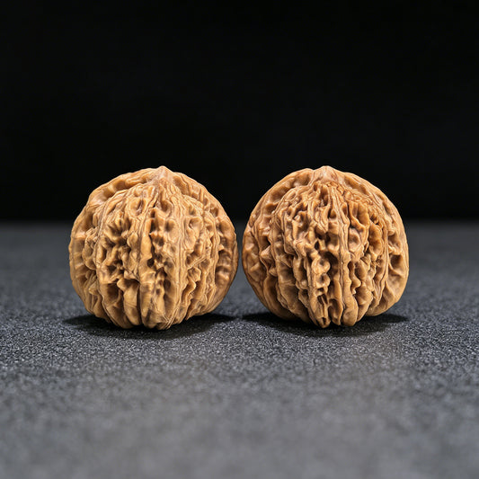 "Four-Tower Pavilion Lionhead" Sizouloutou SZL-1408 Low-Profile Wenwan Walnuts Pair | 40.0mm x 34.0mm | SZL-1408