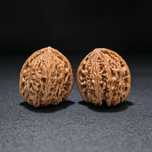 "Nanjiangshi Lionhead" Nanjiangshi NJS-1109 Low-Profile Wenwan Walnuts Pair | 36.0mm x 38.0mm | NJS-1109