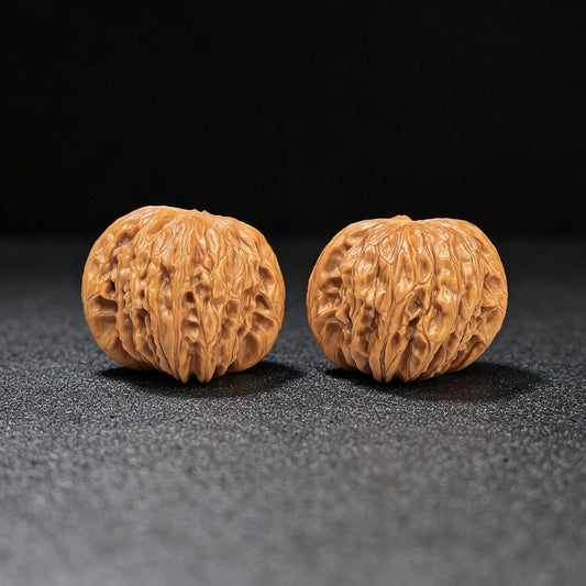 "Millstone" Mopan MB-17F4 Low-Profile Wenwan Walnuts Pair | 40.0mm x 37.0mm | MB-17F4