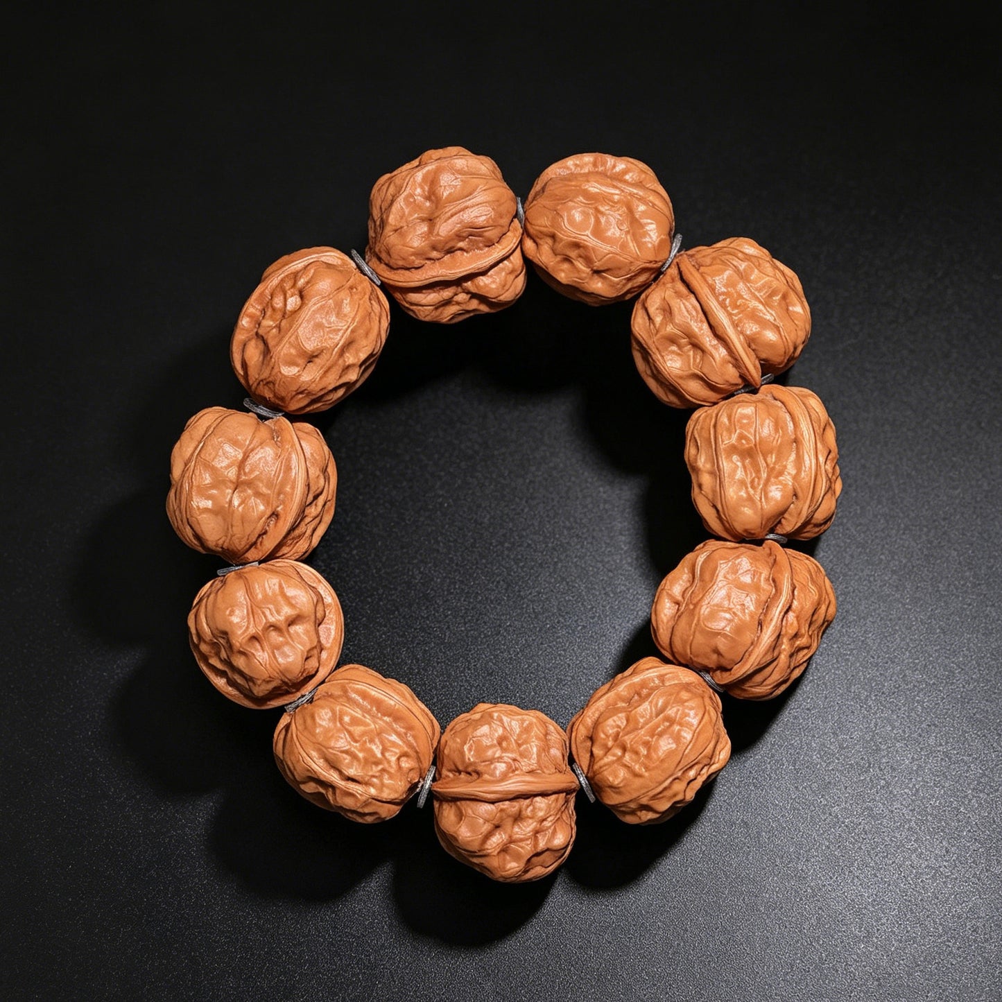 The "Jade Toad" (Yu Chan) 11-Bead Walnut Bracelet | 29.0mm x 34.0mm | YCSC-901