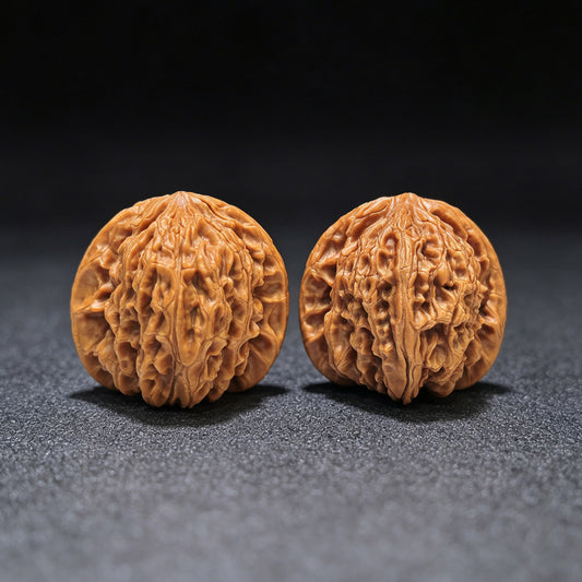 "Misty Soul Mountain" Wuling Shan WLS-1602 Low-Profile Wenwan Walnuts Pair | 39.0mm x 36.0mm | WLS-1602