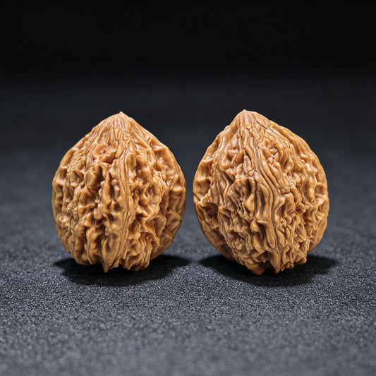 "Beijing Chicken Heart" (Beijing Jixin) Scholar Walnuts Pair | Perfect 38.0mm x 38.0mm Isometric Profile | Heritage Wild-Type Collectible | Stock ID: BJJX-1101