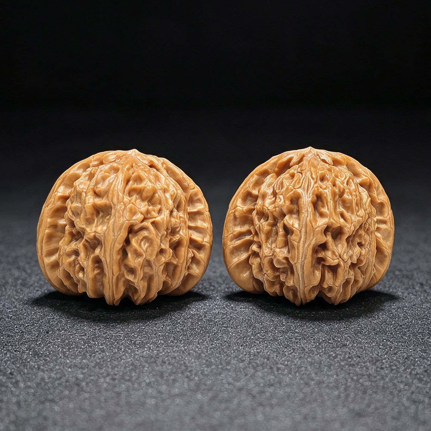 "Spherical White Lionhead" Qiuxing Baishizi QXBSJ-1504C Low-Profile Wenwan Walnuts Pair | 39.0mm x 40.0mm | QXBSJ-1504C