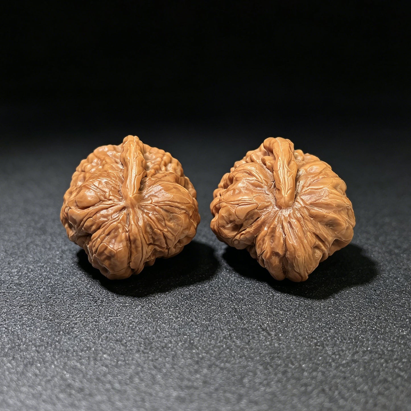 "Toad Head Smooth-Sailing" (Hamatou Yifan Fengshun) Scholar Walnuts Pair | 27.0mm x 35.0mm | Miniature Inverse Profile | Singularities Grade Masterpiece | Stock ID: HMTYF-401E