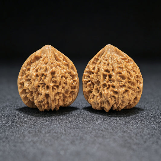 "Peach-Heart Concave Base Kylin" Taoxin Aodi Qilinwen Low-Profile Wenwan Walnuts Pair | 46.0mm x 43.0mm | TXADQLW-1503C