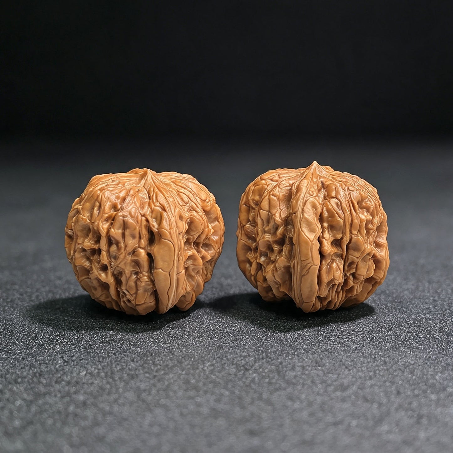 "Mountain Vulture Door Pier" (Mendun Zuo Shan Diao) Scholar Walnuts Pair | 36.0mm x 39.0mm | Deep-Belly Pocket Stance | Collector Grade Masterpiece | Stock ID: MD-SY1E5